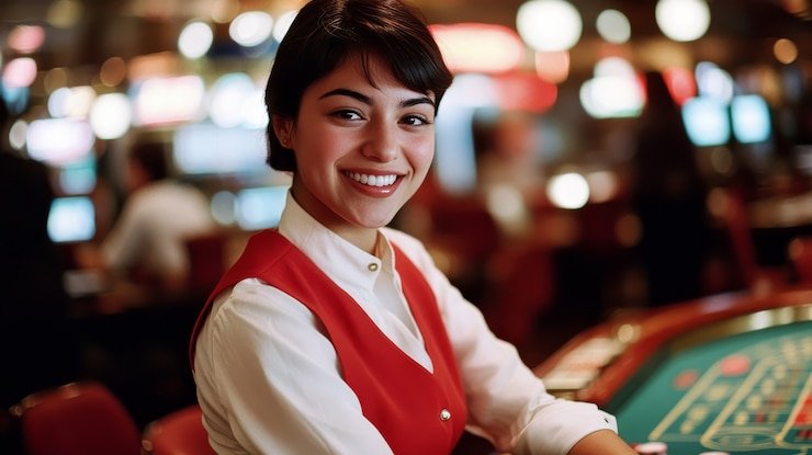 Live Lightning Baccarat table with real croupier dealing cards in multi-camera studio